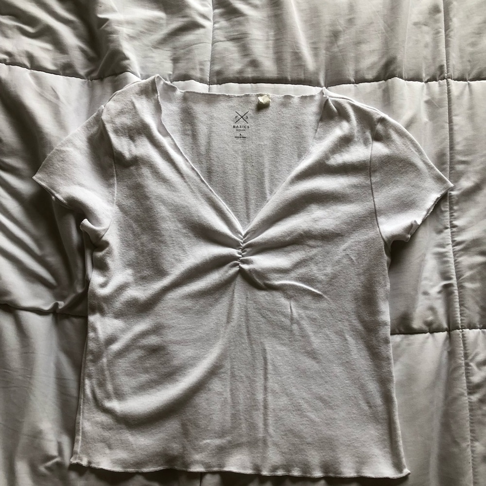 pacsun white cinched top blouse